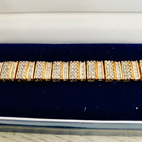 6.44 cttws GENUINE DIAMOND 10K GOLD BRACELET - Picture 6 of 16